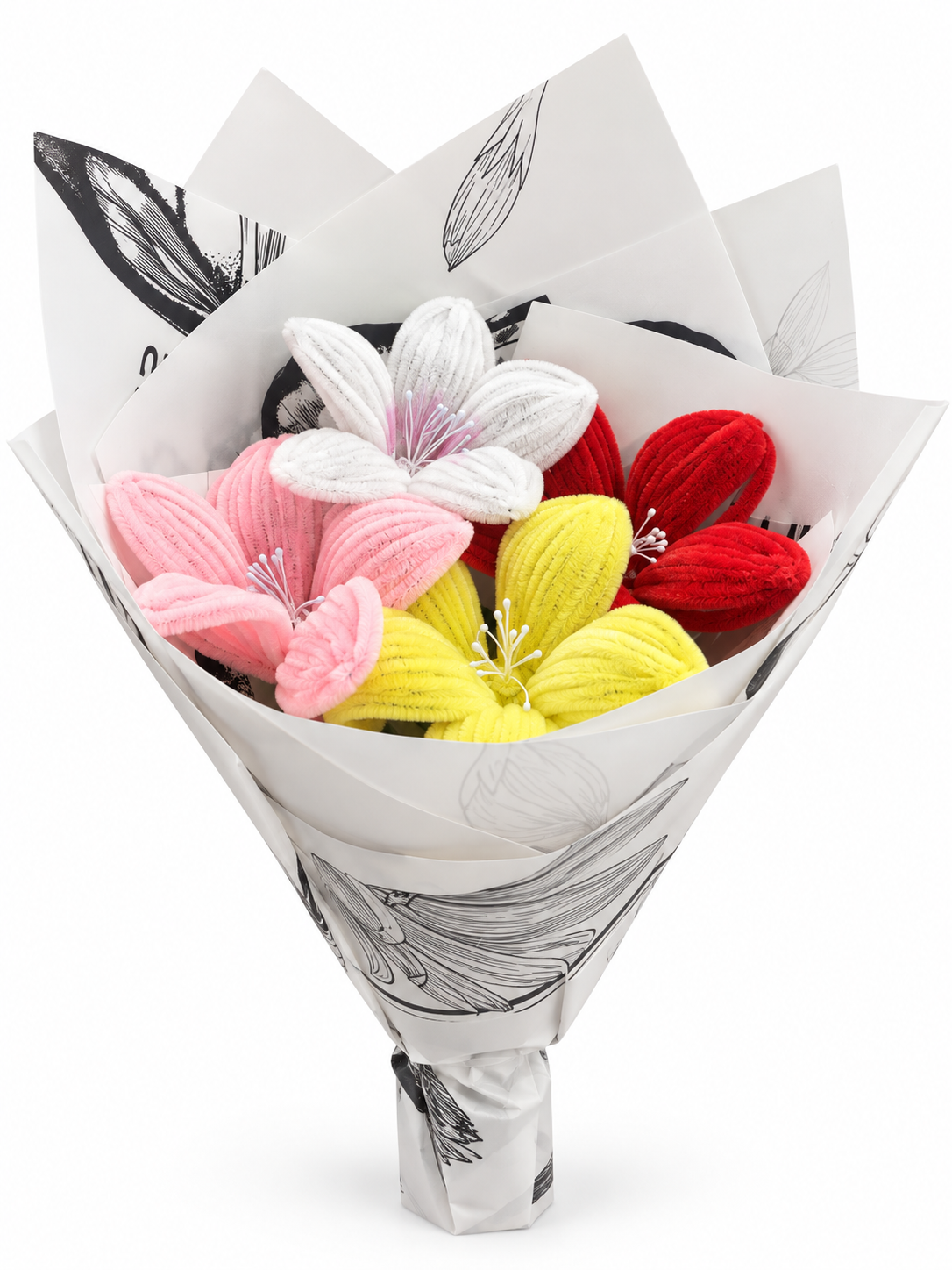 Rainbow Crochet Flower Bouquet