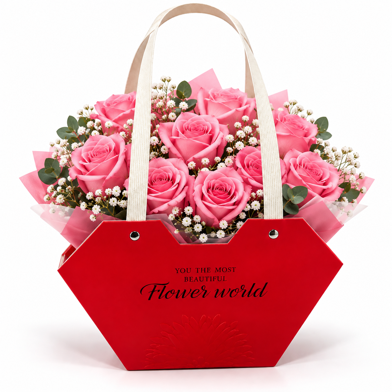 🌸 Pink Rose Elegance Handbag Bouquet