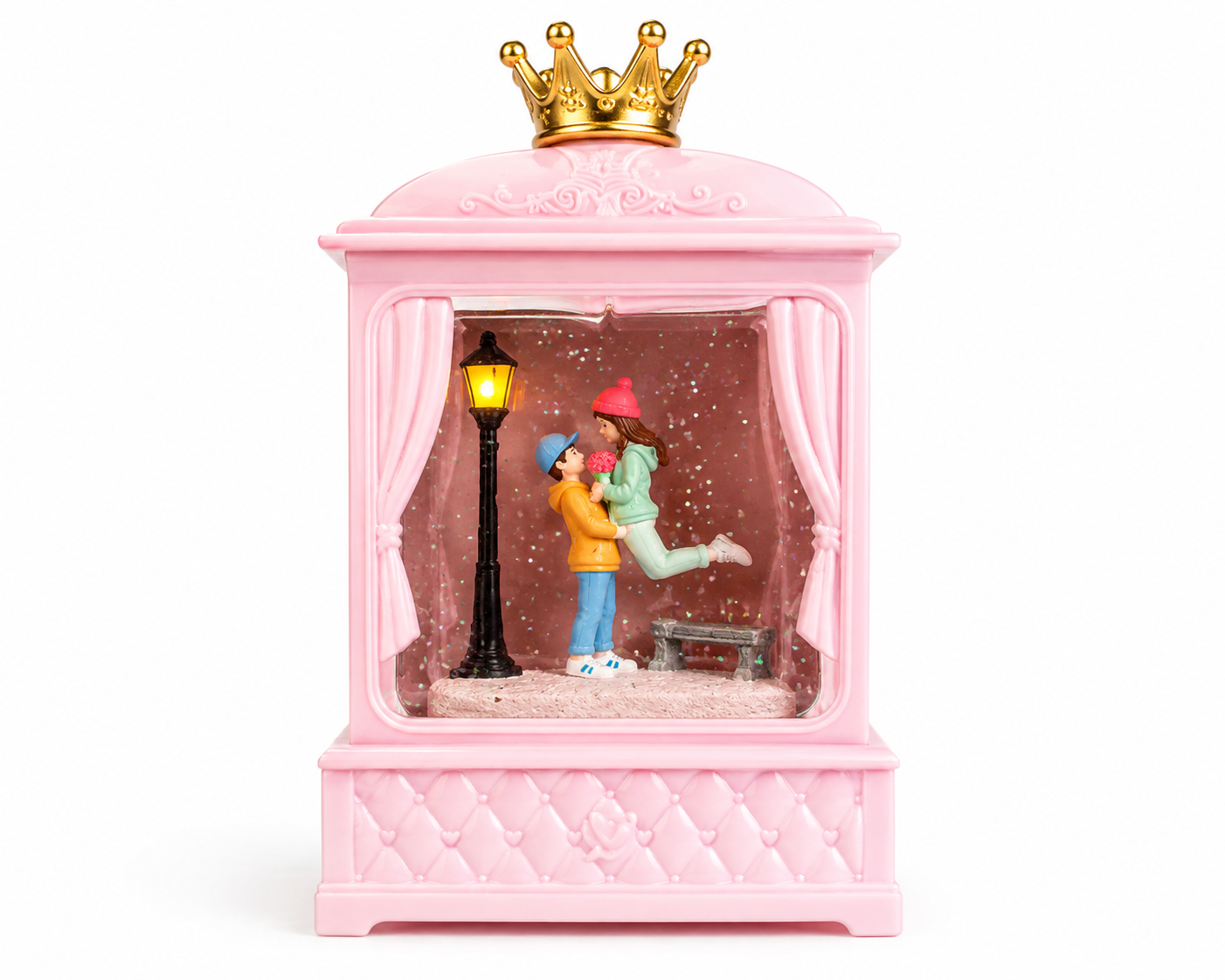 Royal Pink Love Couple Music Box