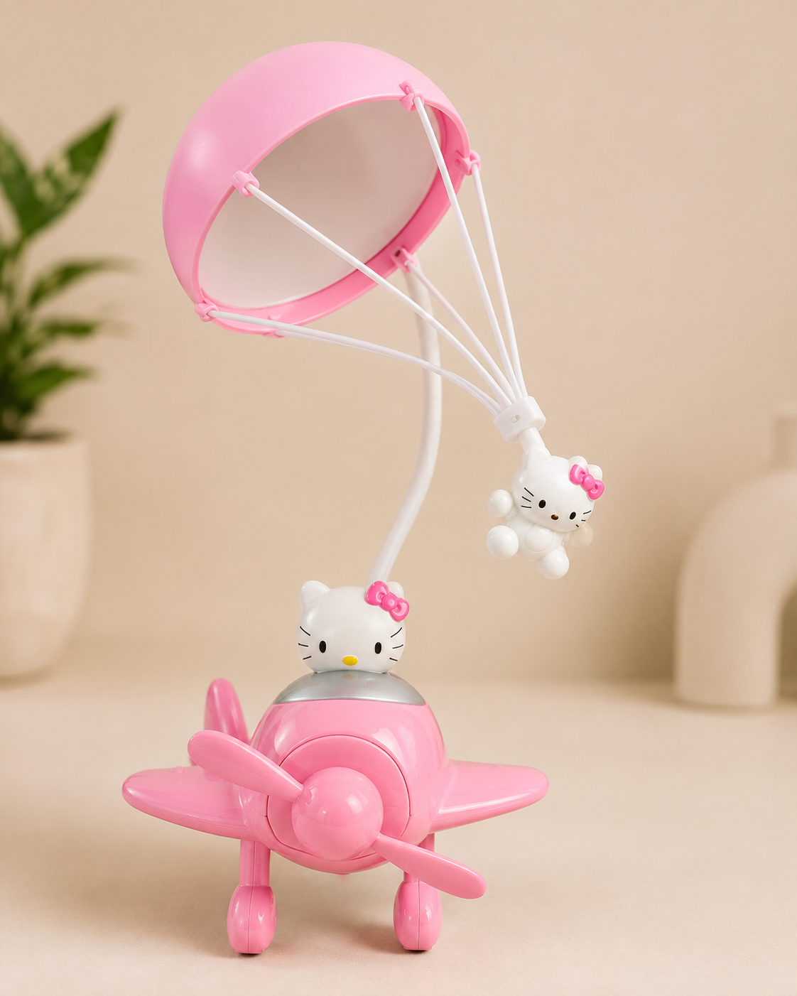 Hello Kitty Airplane Night Lamp – Pink LED Table Light