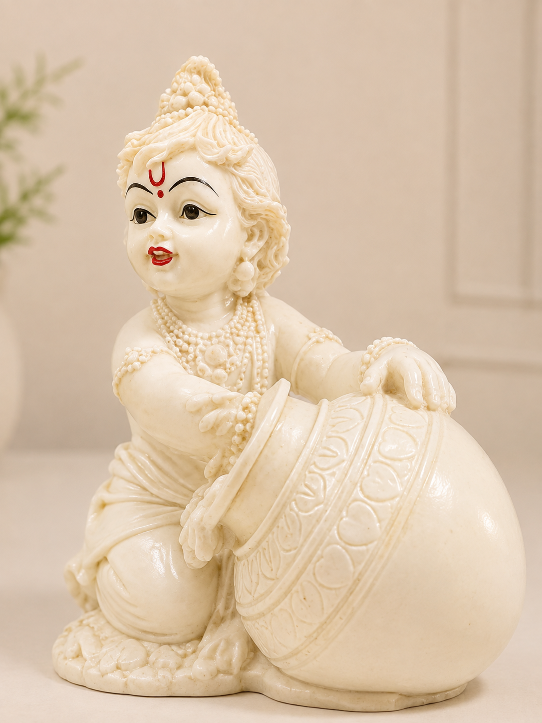 Little Krishna Butter Pot Idol – Premium Decorative Statue