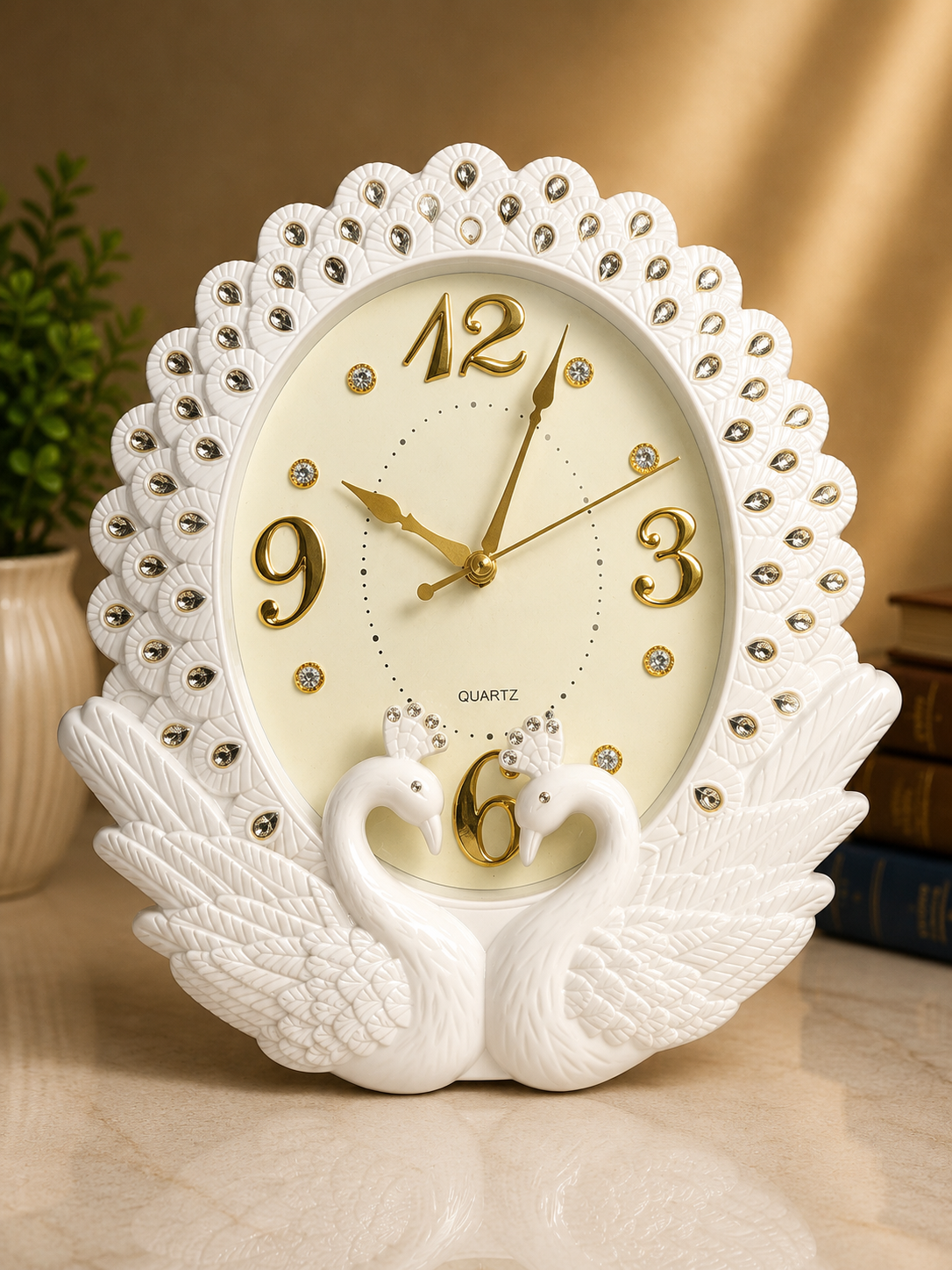 Elegant Peacock Couple Quartz Wall Clock