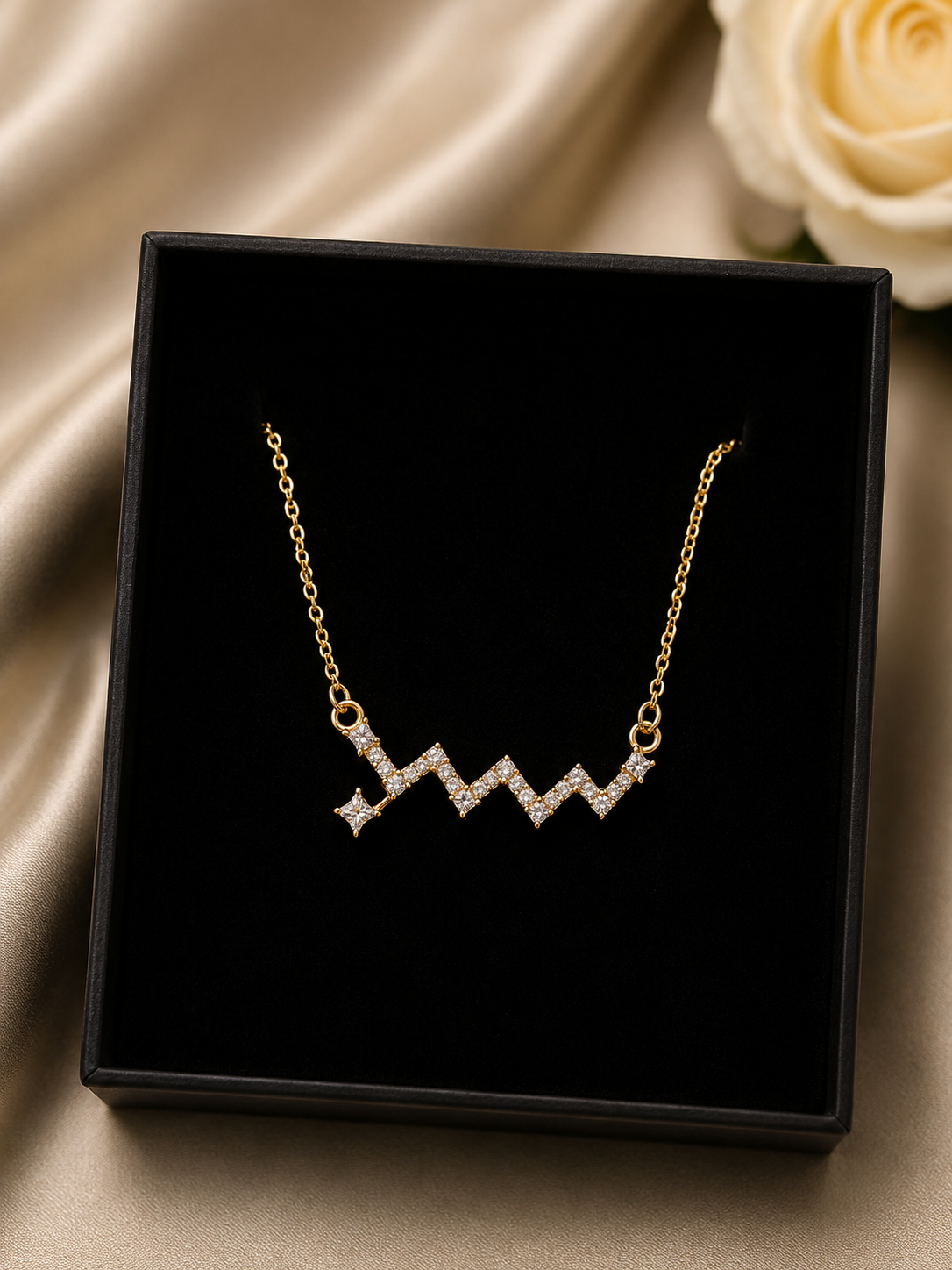 Sparkling Zigzag Crystal Necklace