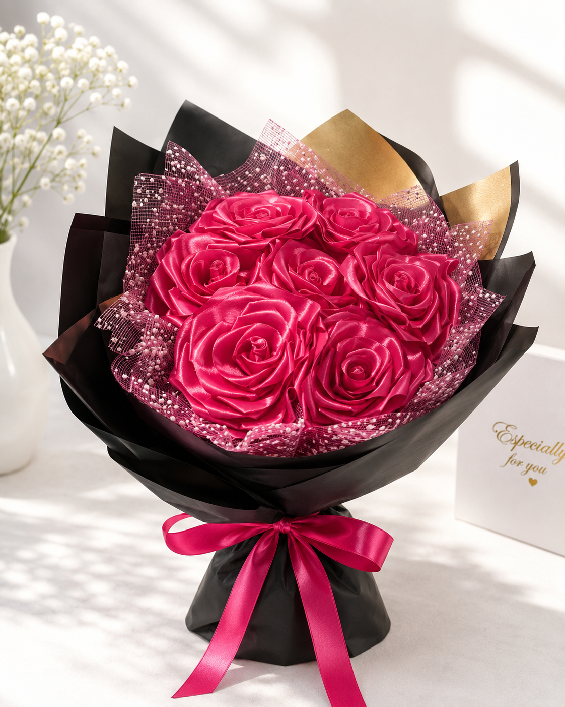 Luxury Hot Pink Rose Bouquet
