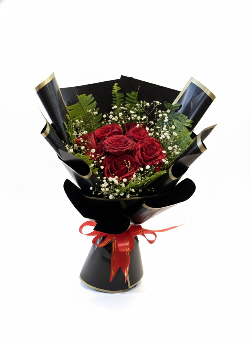 🌹 Midnight Red Rose Bouquet