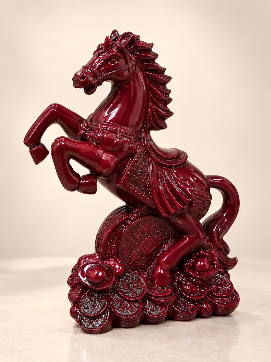 🐎 Imperial Crimson Horse Feng Shui Statue